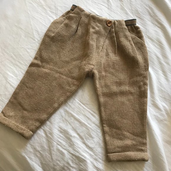 🎉2/$30 SALE🎉ZARA Wool Brown Wool Pants - 12-18 M - Picture 3 of 5